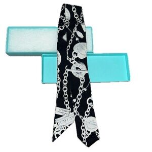 Tiffany & Co. Black Silk Printed Bandeau